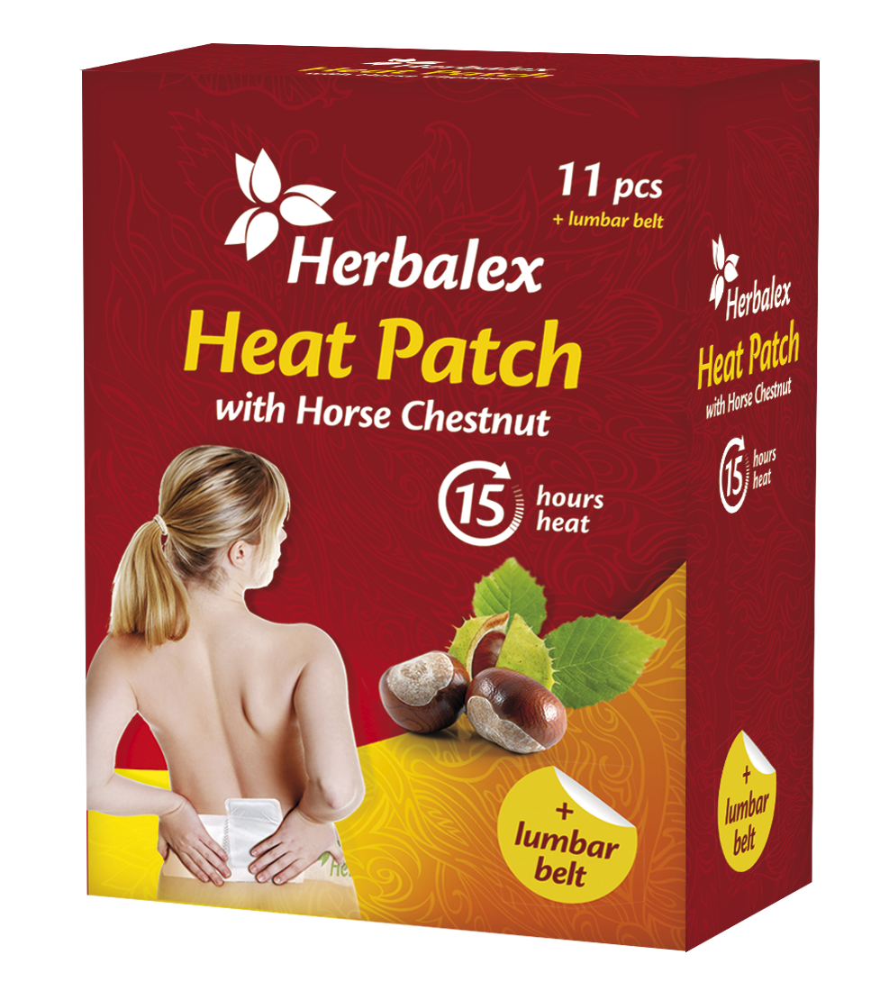 Herbalex Toppe calde in castagno 11 pezzi + cintura lombare